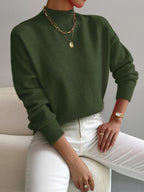 Women's Mock Neck Pullover Sweater