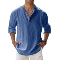 Men's Cotton Linen Shirt Lightweight Breathable Comfortable Stylish Casual