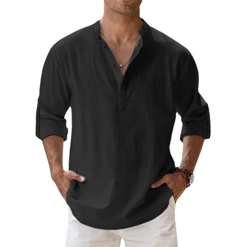 Men's Cotton Linen Shirt Lightweight Breathable Comfortable Stylish Casual