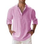 Men's Cotton Linen Shirt Lightweight Breathable Comfortable Stylish Casual