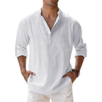 Men's Cotton Linen Shirt Lightweight Breathable Comfortable Stylish Casual