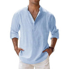 Men's Cotton Linen Shirt Lightweight Breathable Comfortable Stylish Casual