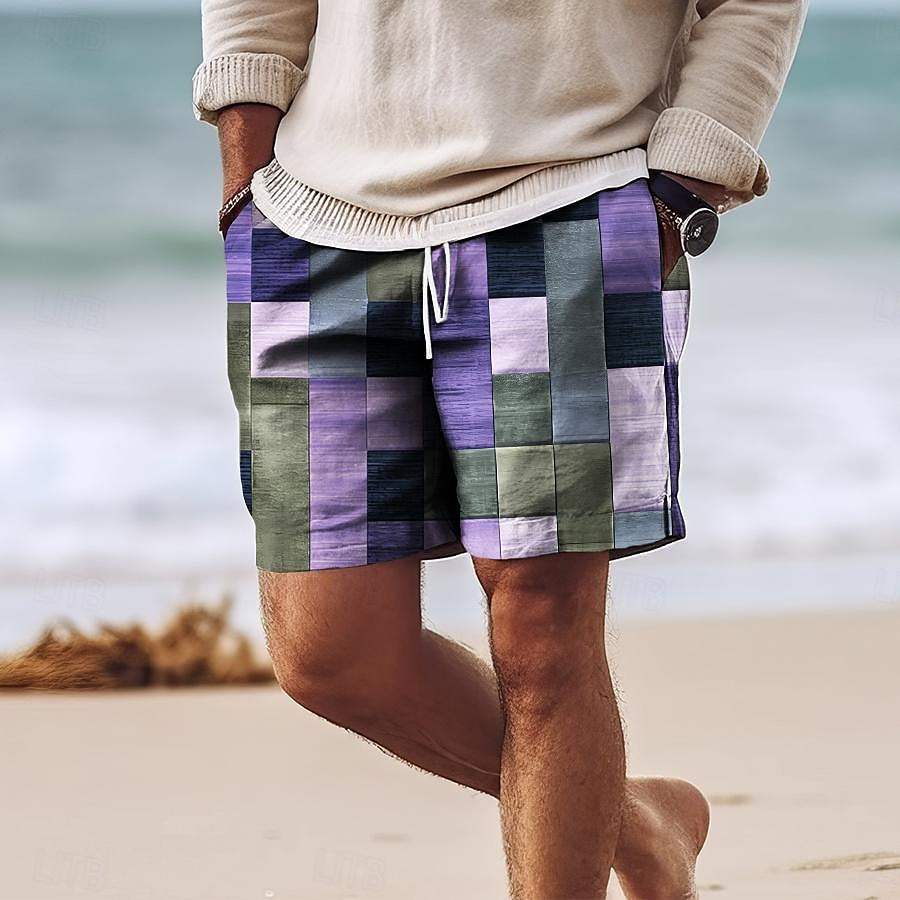 Men's Printed Summer Shorts Relaxed Tie Waist Fit
