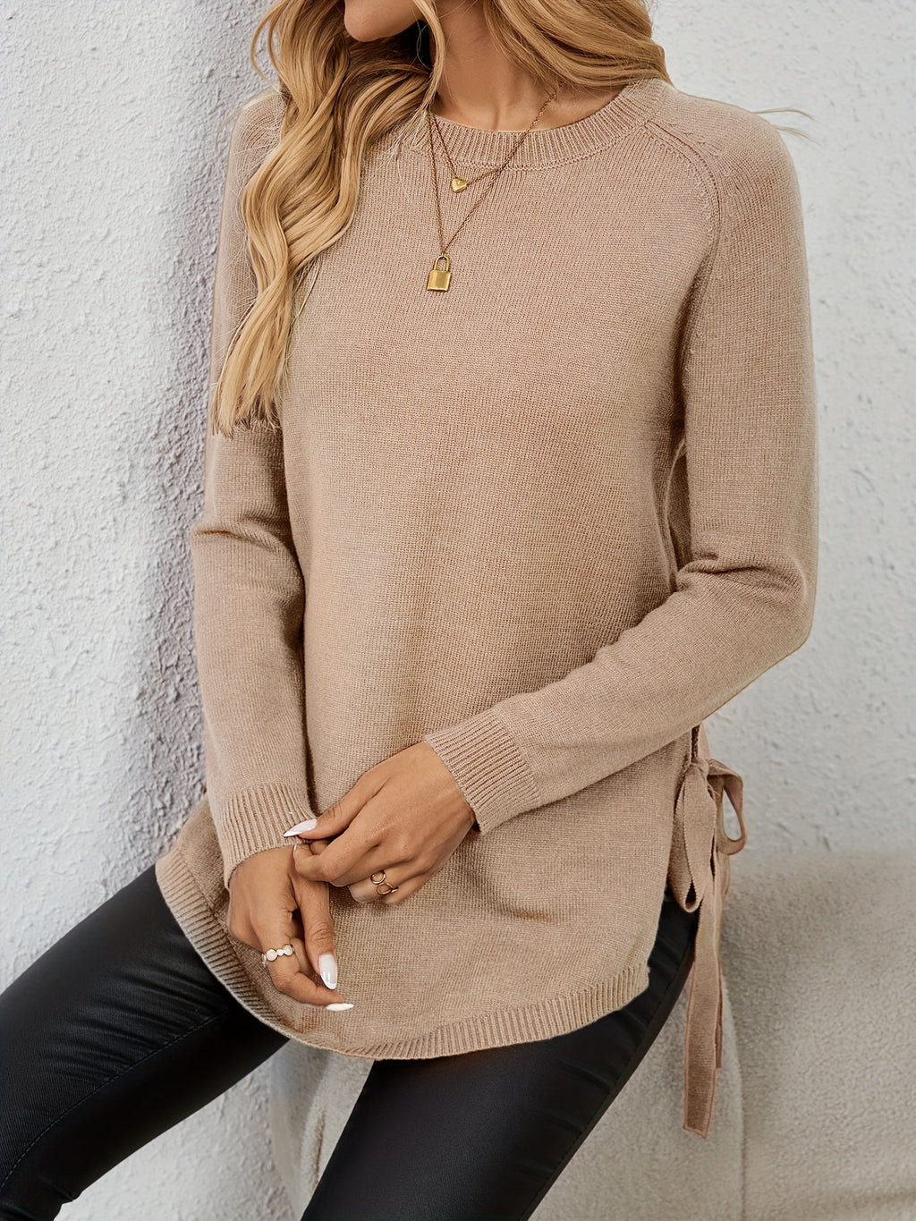 Women's Split-Side Tunic Length Pullover Sweater