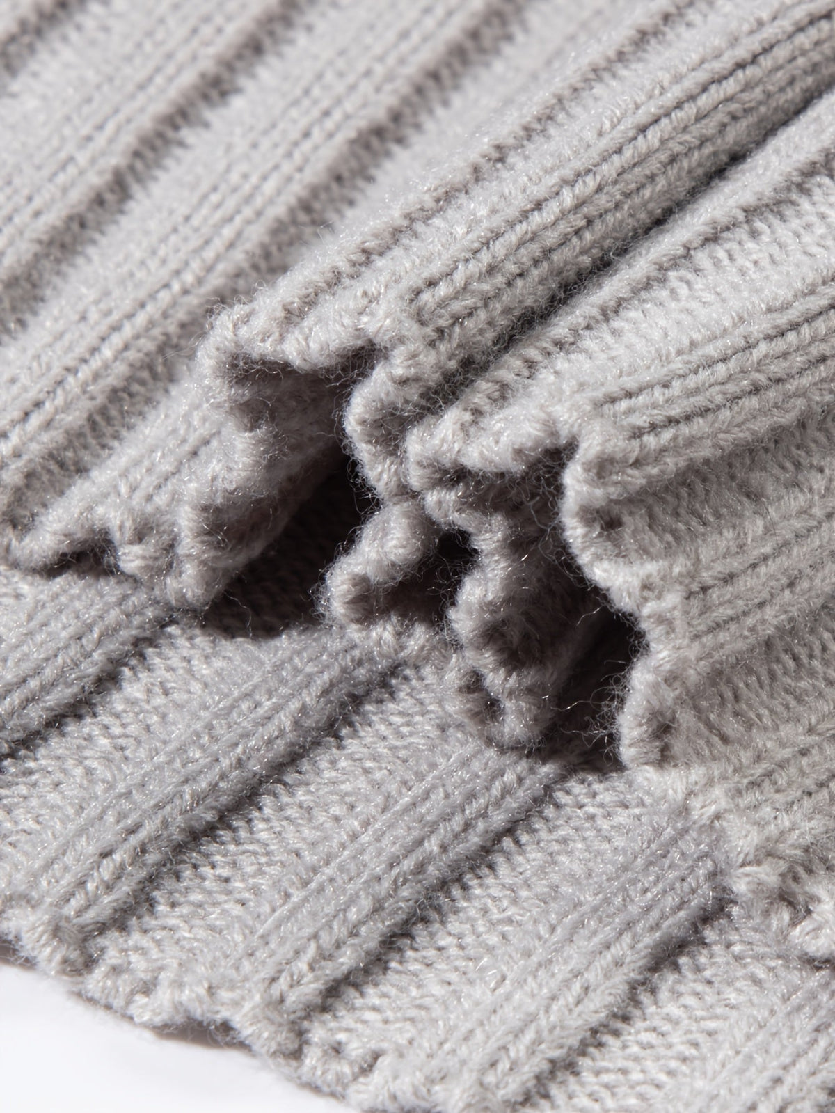 Women's High Neck Rib Texture Easy Fit Knit Pullover