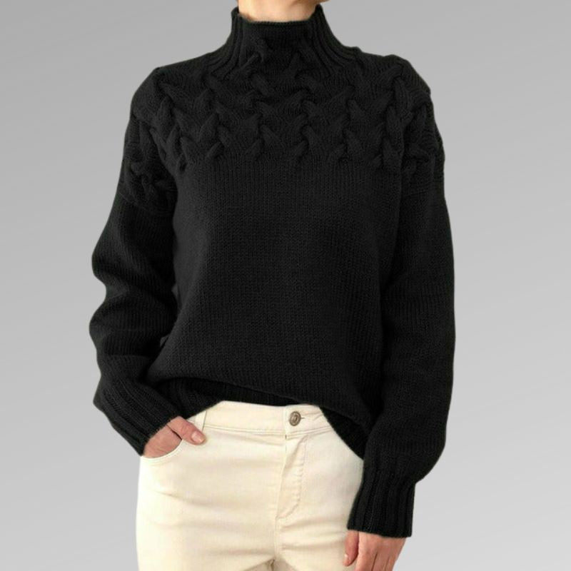 Women's Cable Knit Turtleneck Sweater