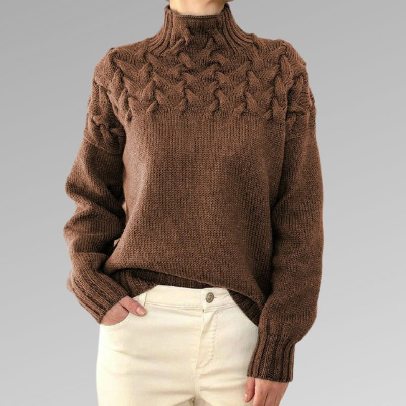 Women's Cable Knit Turtleneck Sweater