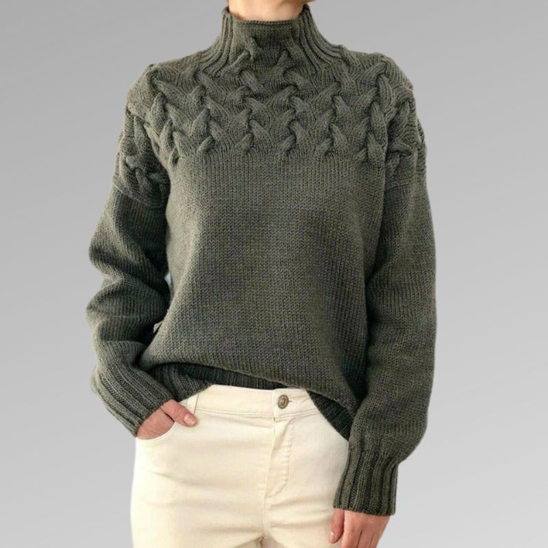 Women's Cable Knit Turtleneck Sweater