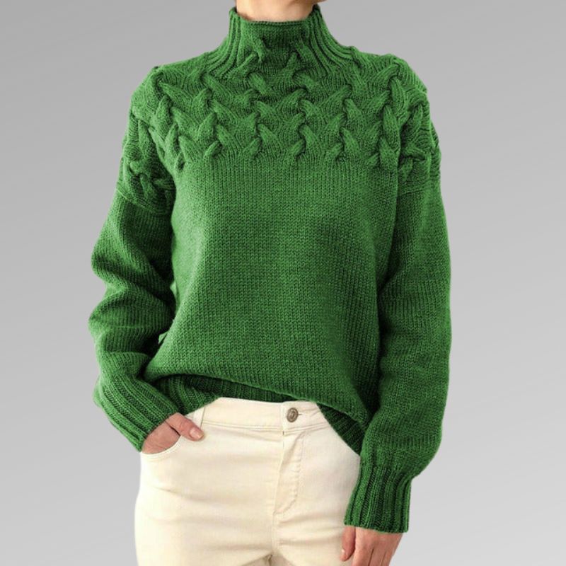 Women's Cable Knit Turtleneck Sweater