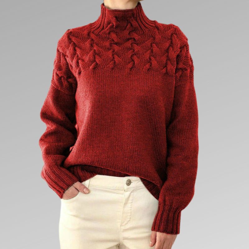 Women's Cable Knit Turtleneck Sweater