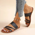 Women's Cross-Strap Sandals Cushioned Flat Slip-On Summer