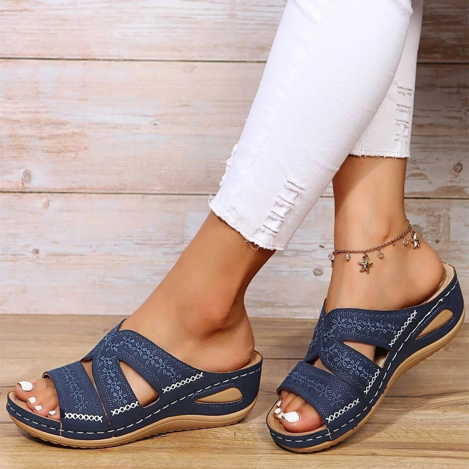 Women's Cross-Strap Sandals Orthopedic Adjustable Comfort
