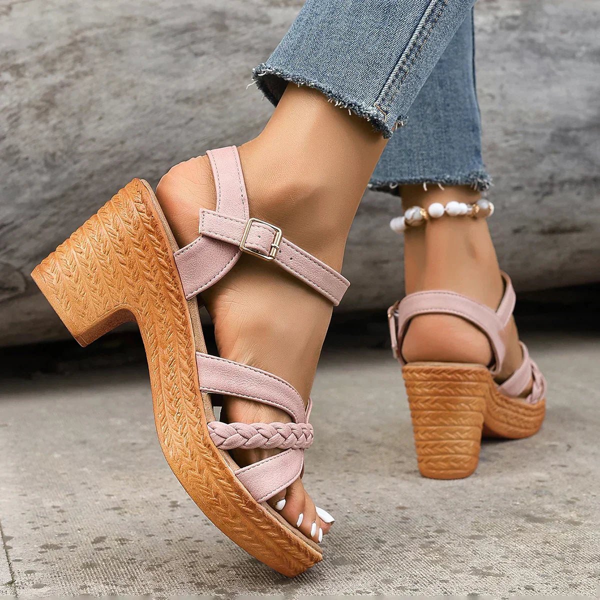 Women's Cross-Strap Sandals Women Adjustable Woven Sole Comfort