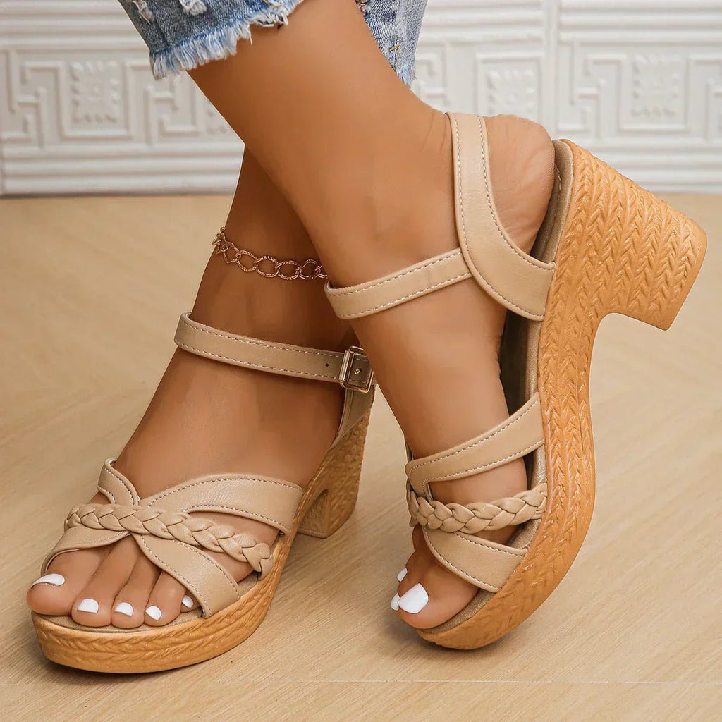 Women's Cross-Strap Sandals Women Adjustable Woven Sole Comfort