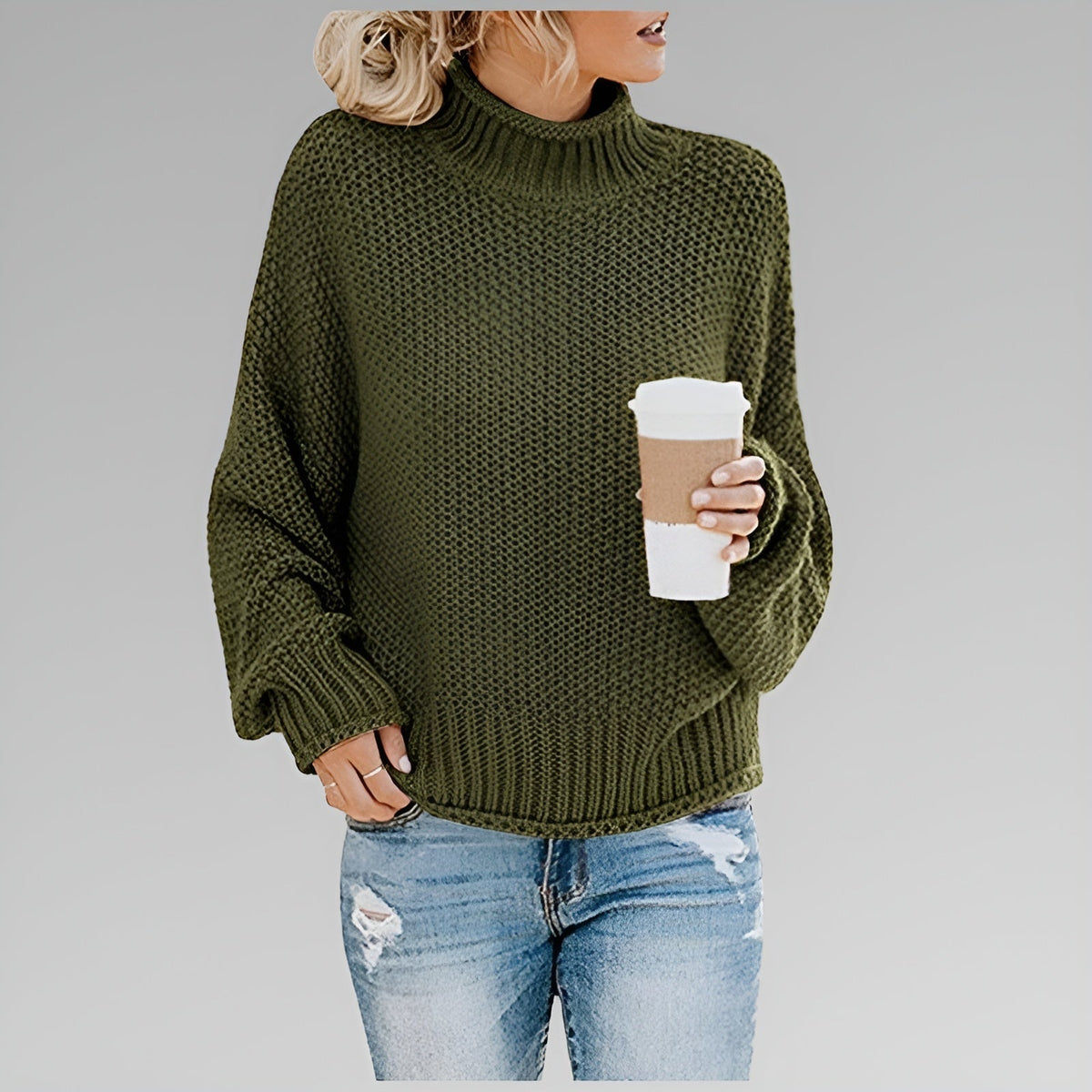 Women's Chunky Knit Turtleneck Sweater