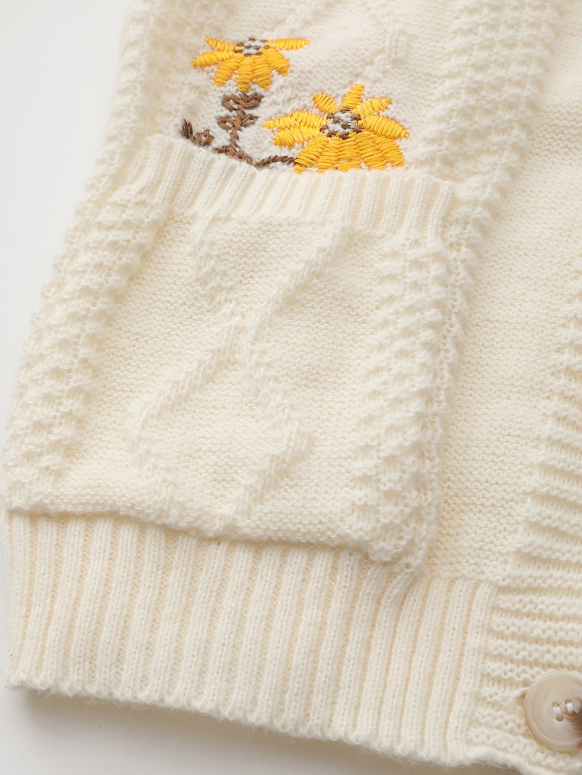 Women's Delicate Floral Stitch Knit Cardigan