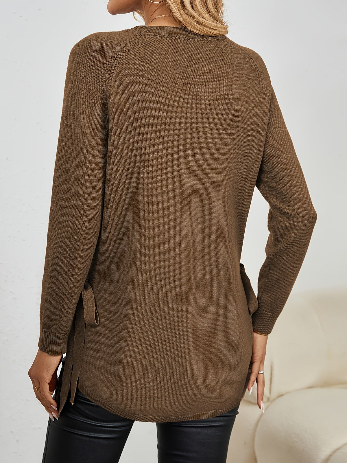 Women's Split-Side Tunic Length Pullover Sweater