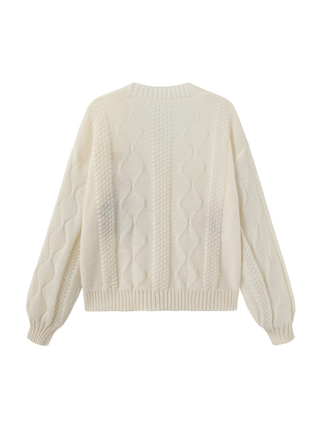 Women's Delicate Floral Stitch Knit Cardigan