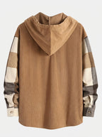 Men's Hooded Flannel Shirt and Corduroy Trouser Set Relaxed