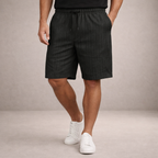 Men's Linen Shorts Drawstring Waist Printed Summer Fit