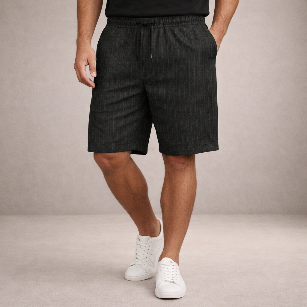 Men's Linen Shorts Drawstring Waist Printed Summer Fit