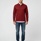 Men's Smart Casual Polo Shirt Long Sleeve Collared Top