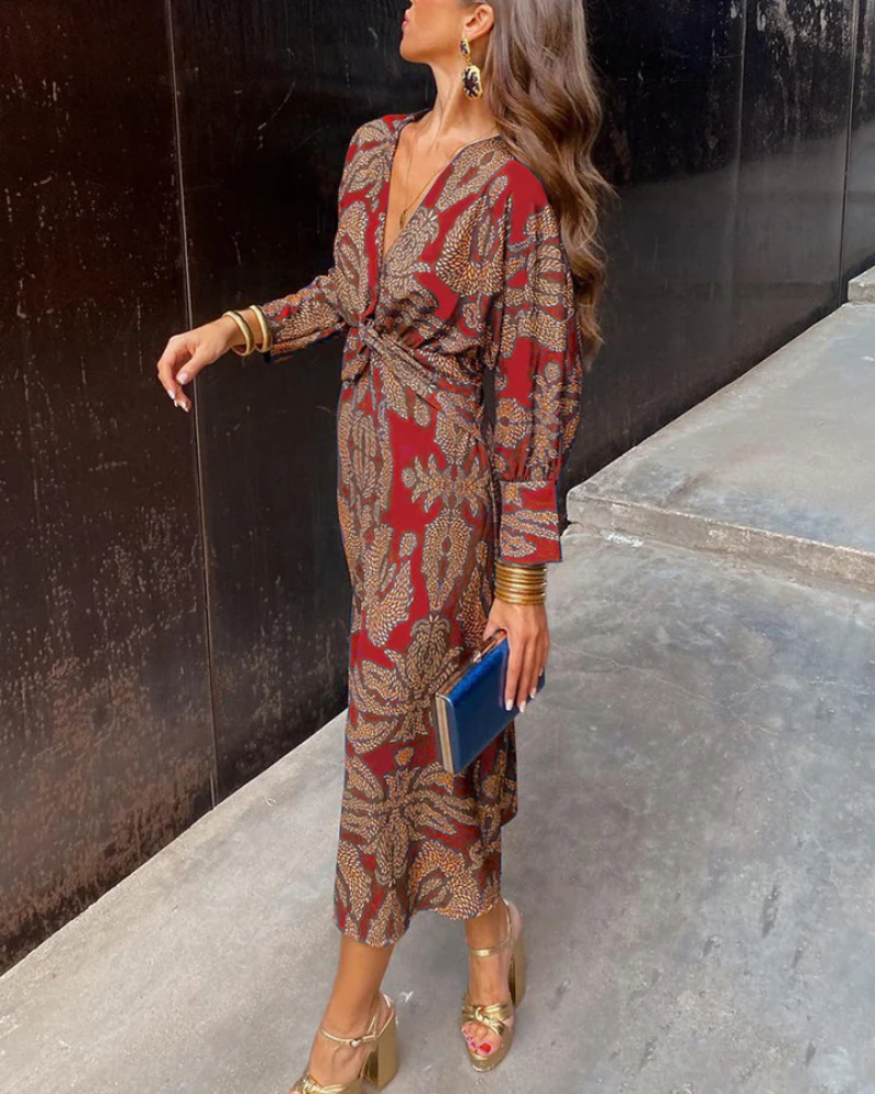 Women's Fall Wedding Guest Maxi Dress