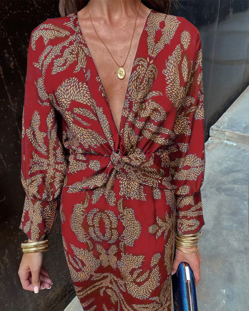 Women's Fall Wedding Guest Maxi Dress