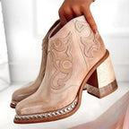 Women's Faux Leather Western Ankle Boots – Stable