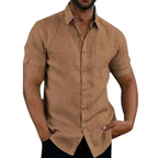 Men's Short Sleeve Summer Shirt Relaxed Button Up