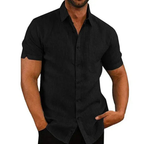 Men's Short Sleeve Summer Shirt Relaxed Button Up