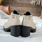Women's Lace-Up Ankle Boot with Block Heel