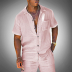 Men's Linen Two Piece Relaxed Fit Shirt and Trouser