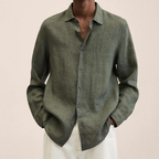 Men's Relaxed Long Sleeve Shirt Lightweight Smart Casual Style