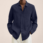 Men's Relaxed Long Sleeve Shirt Lightweight Smart Casual Style