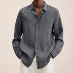 Men's Relaxed Long Sleeve Shirt Lightweight Smart Casual Style