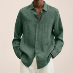 Men's Relaxed Long Sleeve Shirt Lightweight Smart Casual Style