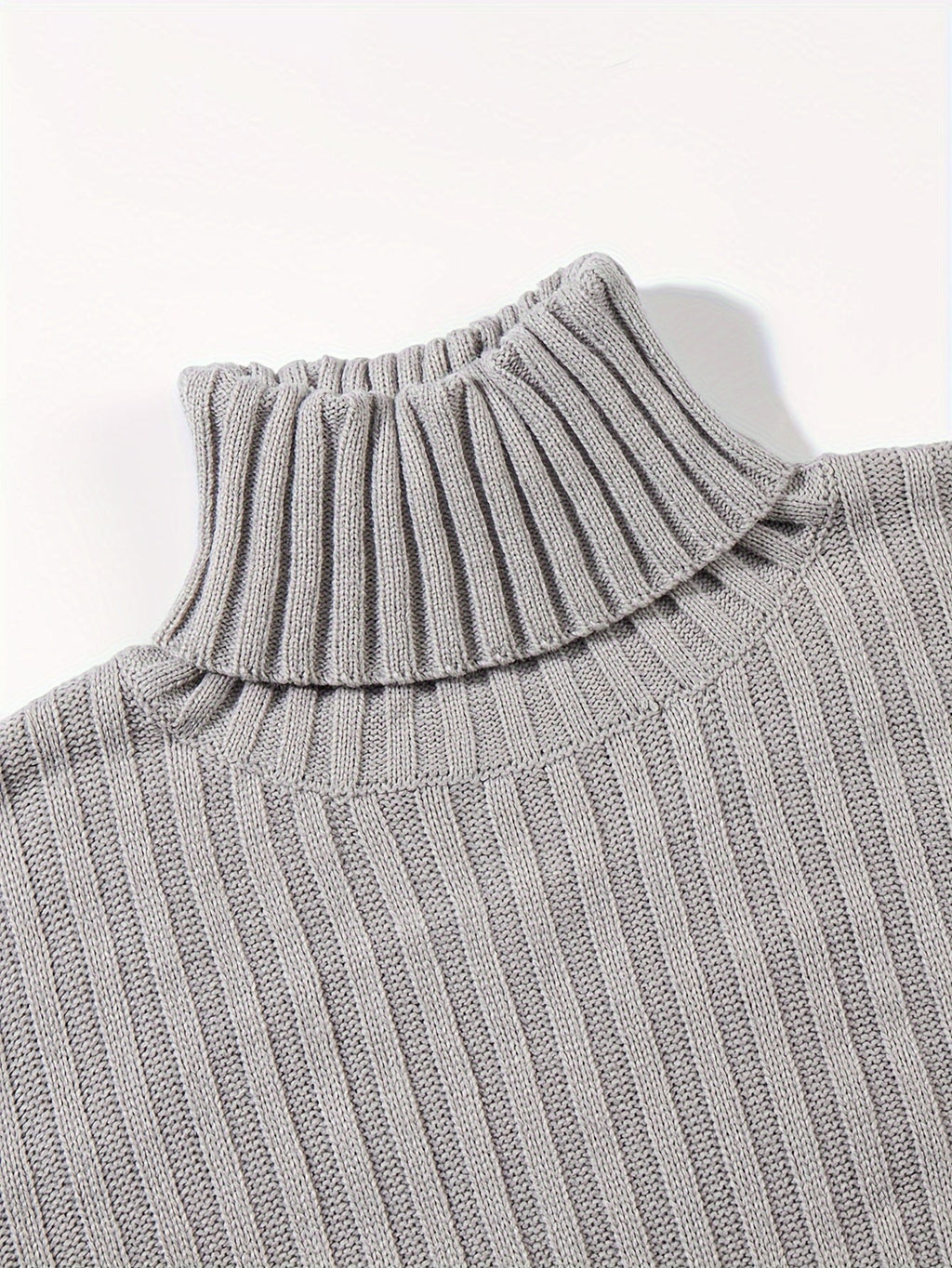 Women's High Neck Rib Texture Easy Fit Knit Pullover