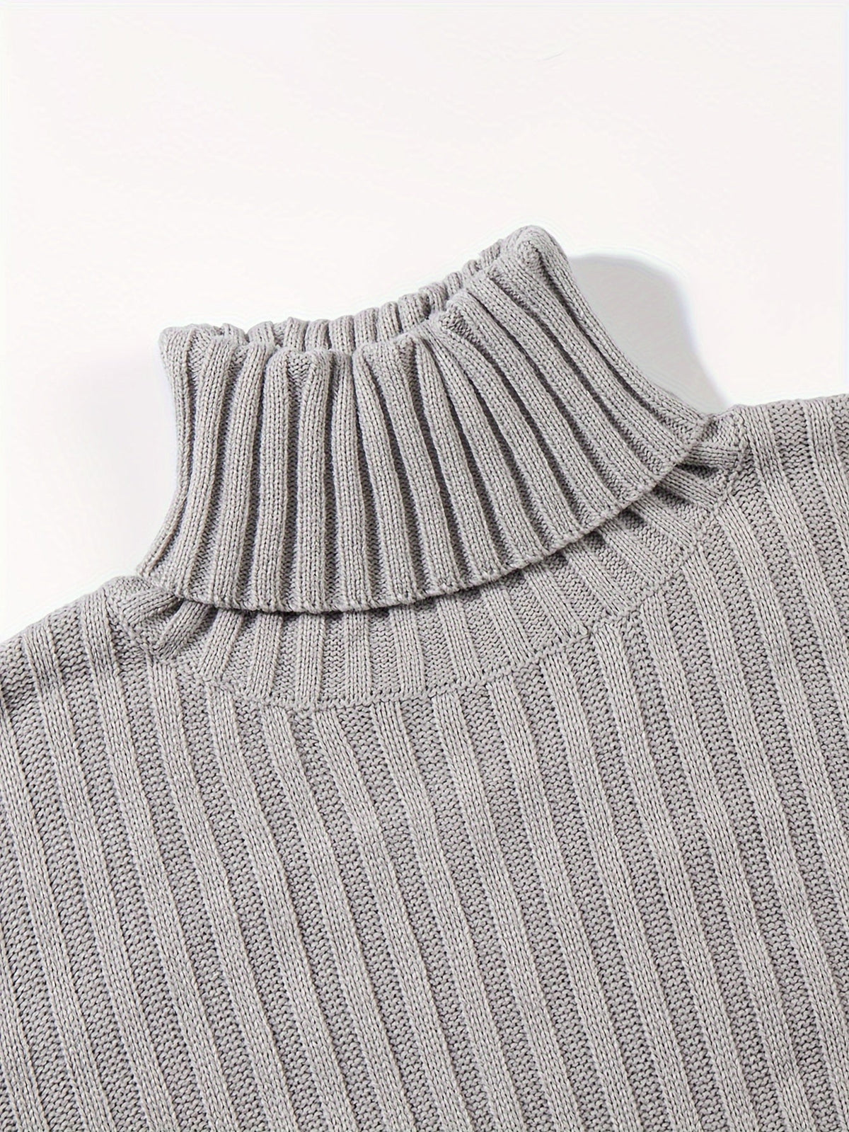 Women's High Neck Rib Texture Easy Fit Knit Pullover