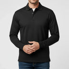 Men's Smart Casual Polo Shirt Long Sleeve Collared Top