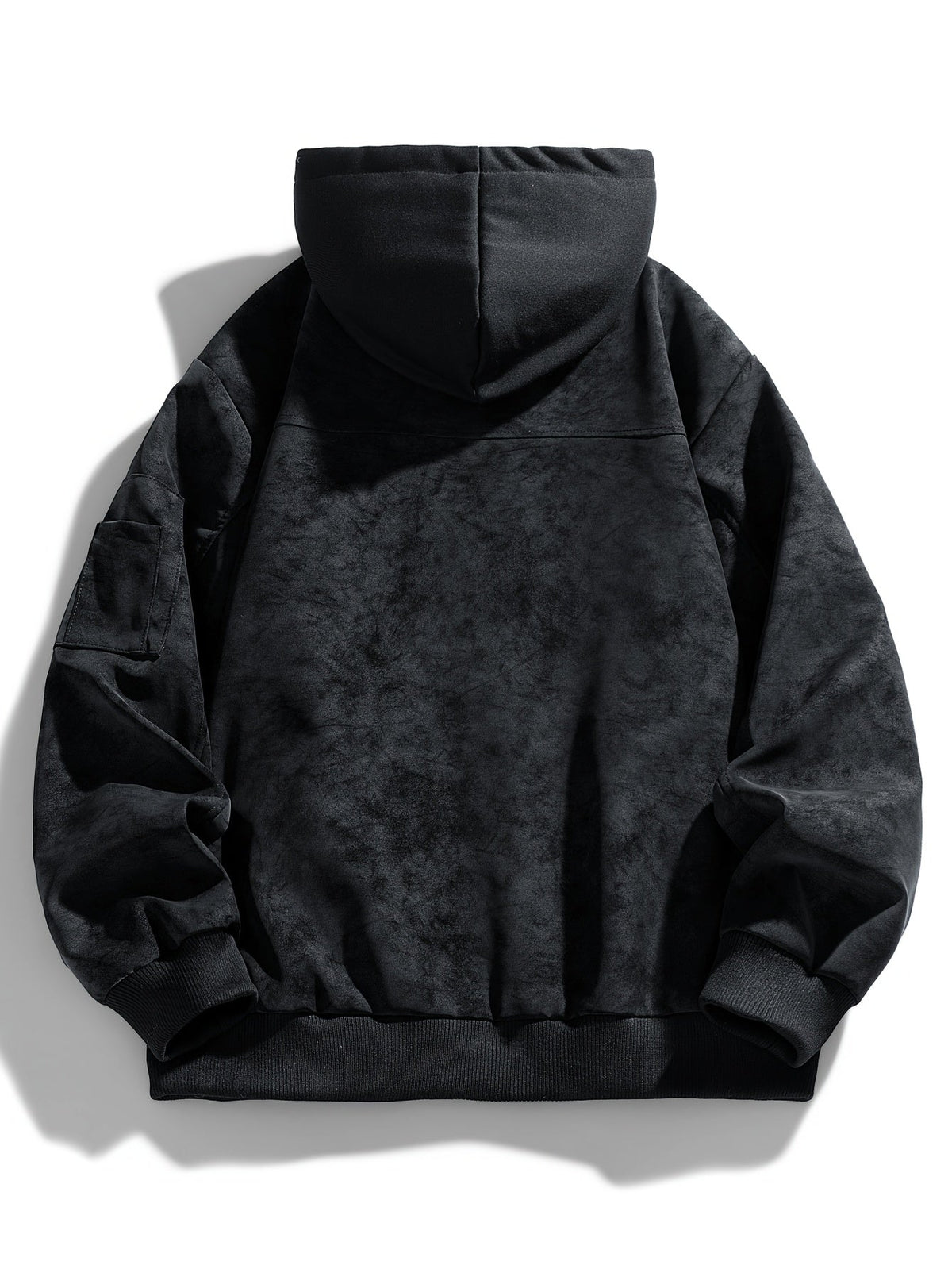 Women's Drawstring Hood Zip Jacket with Ribbed Cuffs and Hem