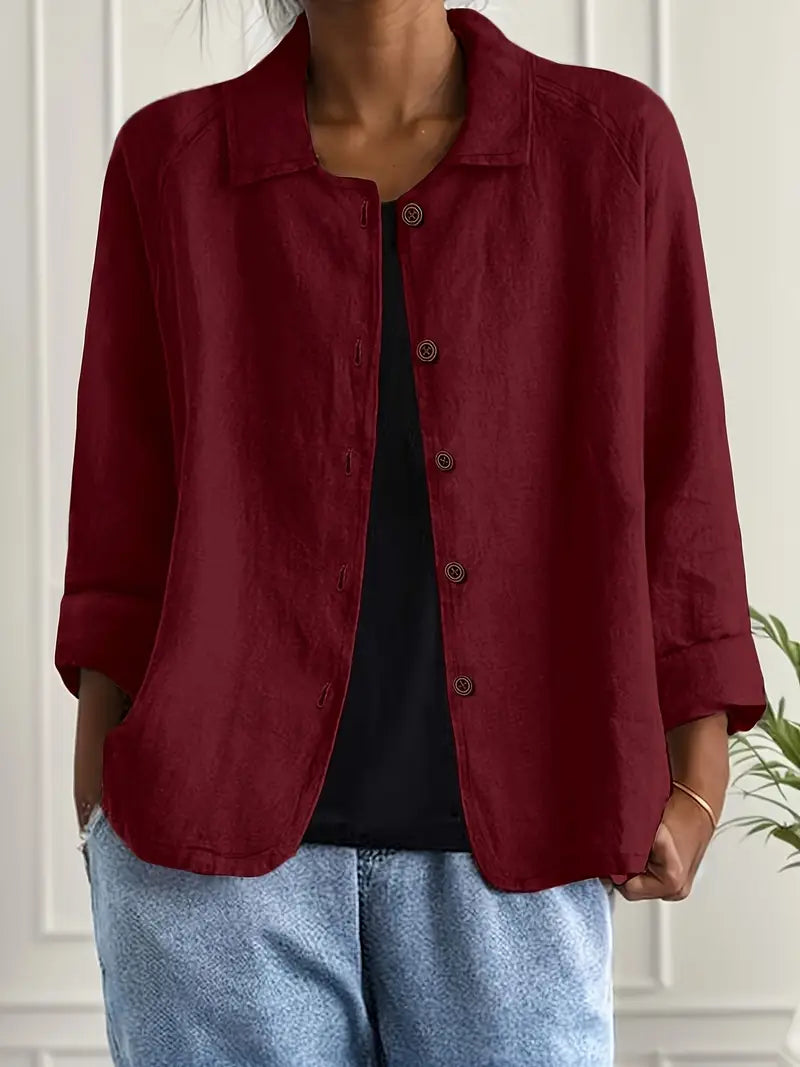 Women's Lightweight Button Front Jacket – Relaxed Summer