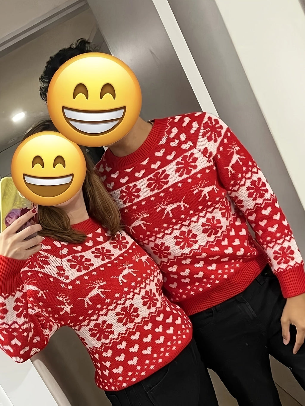 Women's Snowflake and Deer Knit Holiday Sweater