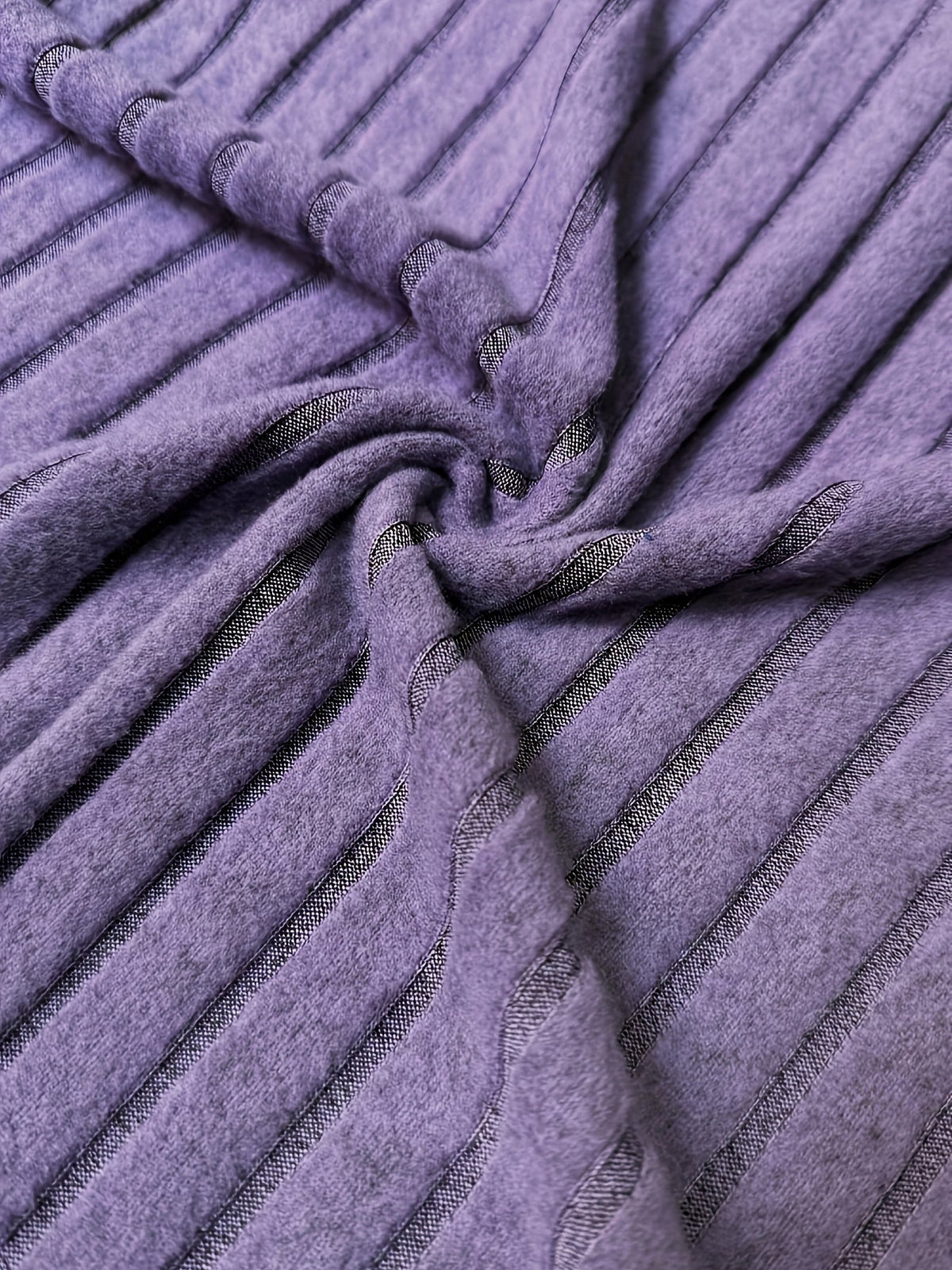 Women's Purple Ribbed Top and Loose Pants Stay-In Set