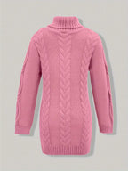 Women's Oversized Cable Knit Turtleneck Sweater