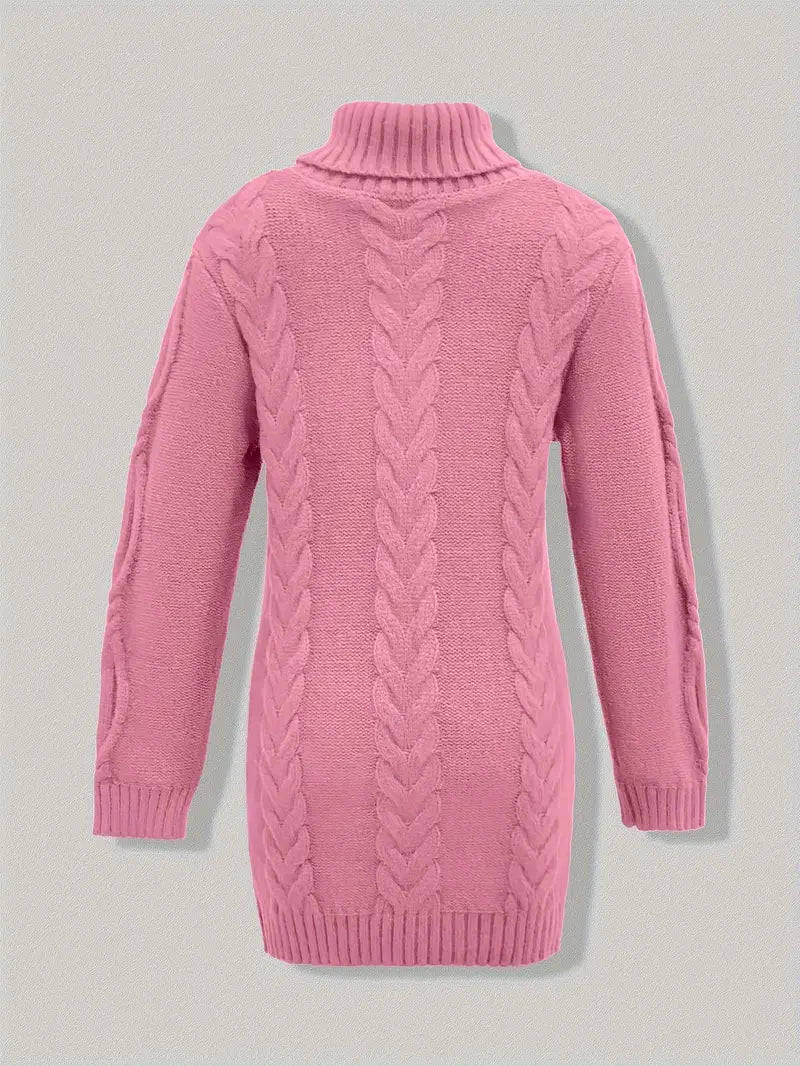 Women's Oversized Cable Knit Turtleneck Sweater