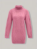 Women's Oversized Cable Knit Turtleneck Sweater