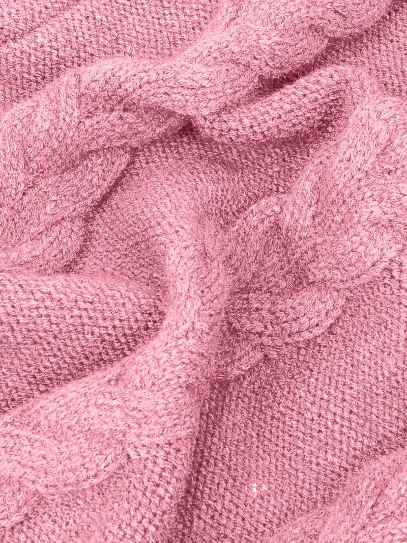 Women's Oversized Cable Knit Turtleneck Sweater