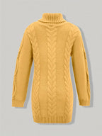 Women's Oversized Cable Knit Turtleneck Sweater