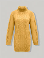 Women's Oversized Cable Knit Turtleneck Sweater